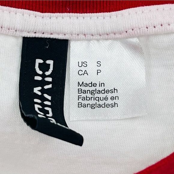 H&M Cropped Graphic Love T-Shirt In White Size S - Picture 4 of 5